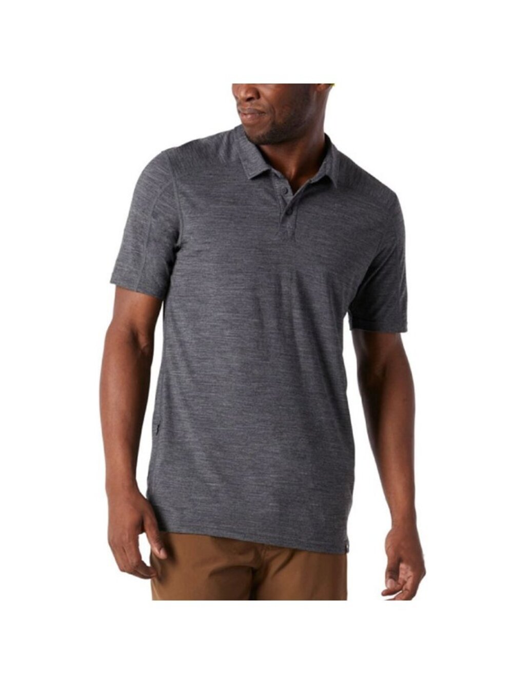 Smartwool Merino Sport 150 Polo Shirt Heathered Gray Short Sleeve Wool XL